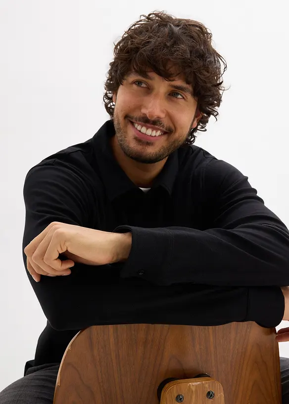 L&aring;ng&auml;rmad pik&eacute;tr&ouml;ja i extra mjuk bomull, smal passform, bonprix