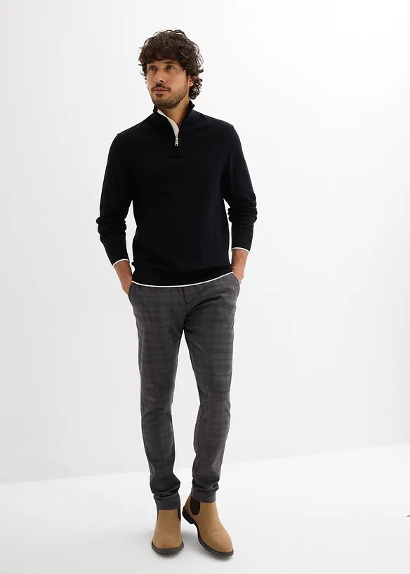 Tr&ouml;ja med krage och dragkedja, bonprix