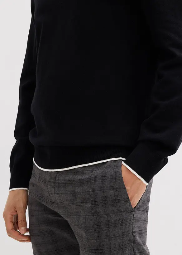 Tr&ouml;ja med krage och dragkedja, bonprix