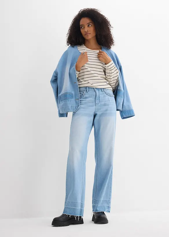 Wide Leg Jeans Mid Waist, bonprix