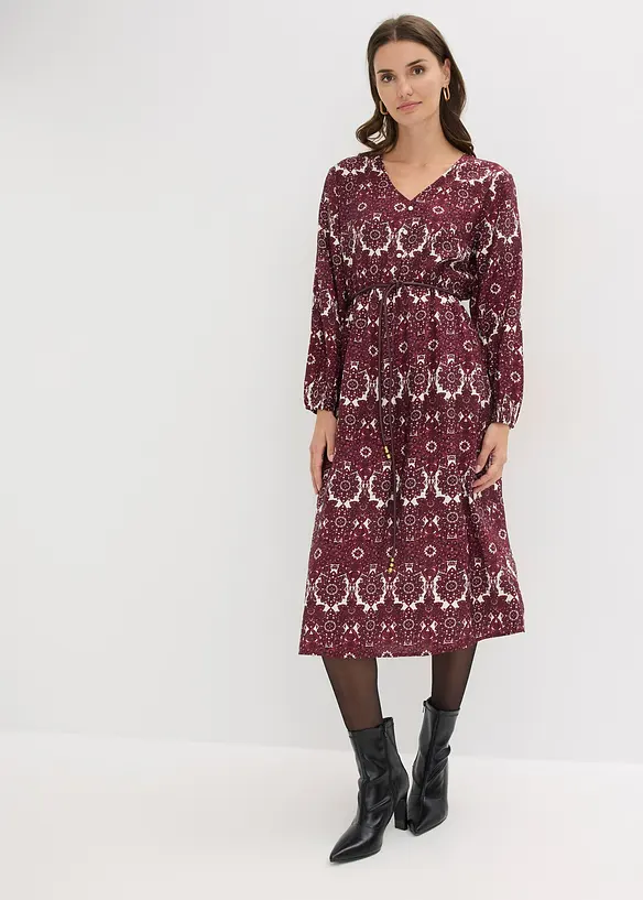 Mellanl&aring;ng kl&auml;nning i mjuk viskosmix, bonprix