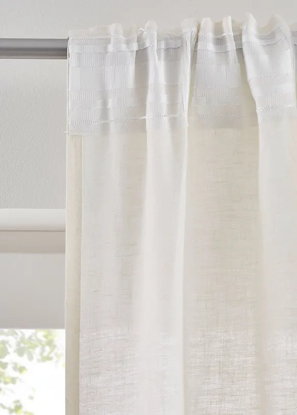 Gardinl&auml;ngd i bomull med linneandel (1-pack), bonprix
