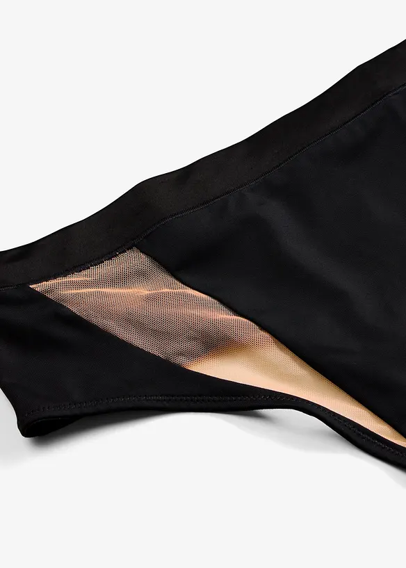 Midjestringtrosa med transparenta inf&auml;llningar, bonprix