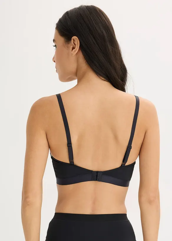 Bralette utan bygel med transparenta inf&auml;llningar, bonprix