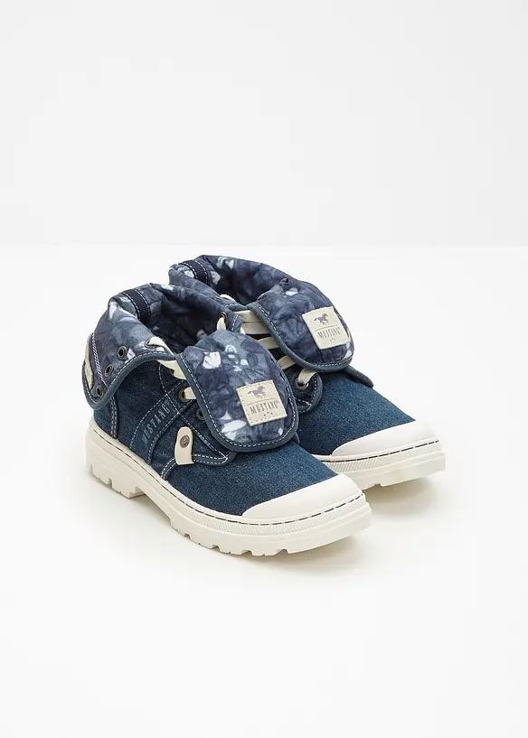 Sneakers med h&ouml;ga skaft fr&aring;n Mustang, av bomullscanvas, Mustang