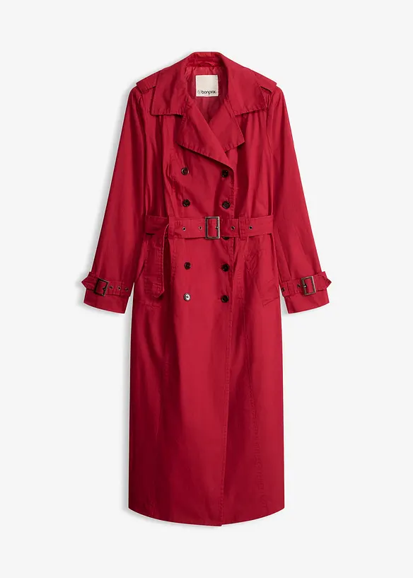 L&aring;ng trenchcoat med midjeb&auml;lte, bonprix