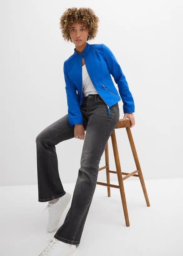 Jacka i bomullstwill med stretchinf&auml;llningar i sidorna, bonprix