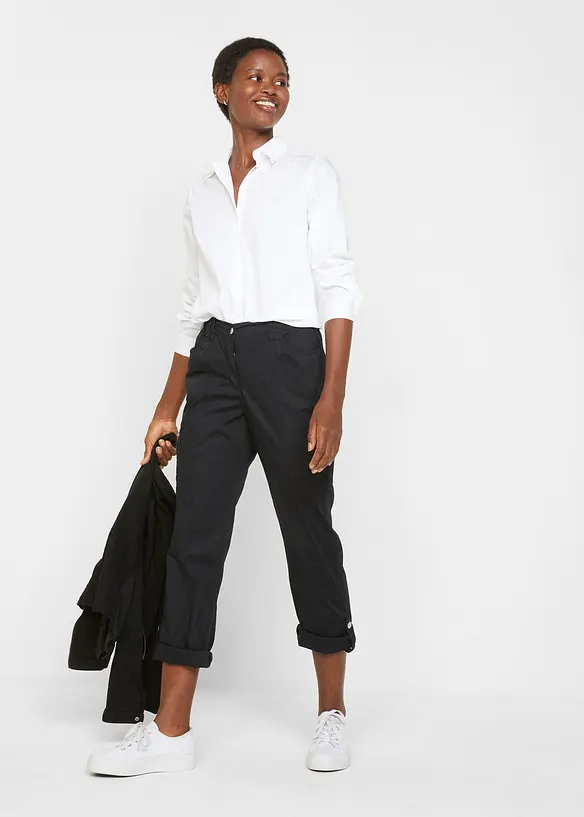 Jacka i bomullstwill med stretchinf&auml;llningar i sidorna, bonprix