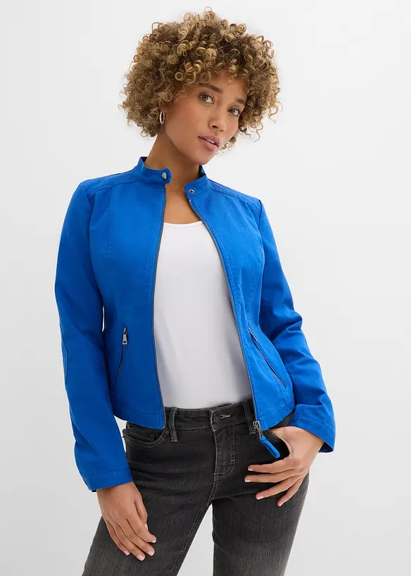 Jacka i bomullstwill med stretchinf&auml;llningar i sidorna, bonprix