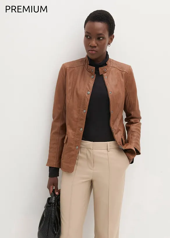 Skinnjacka i lammnappa, bonprix