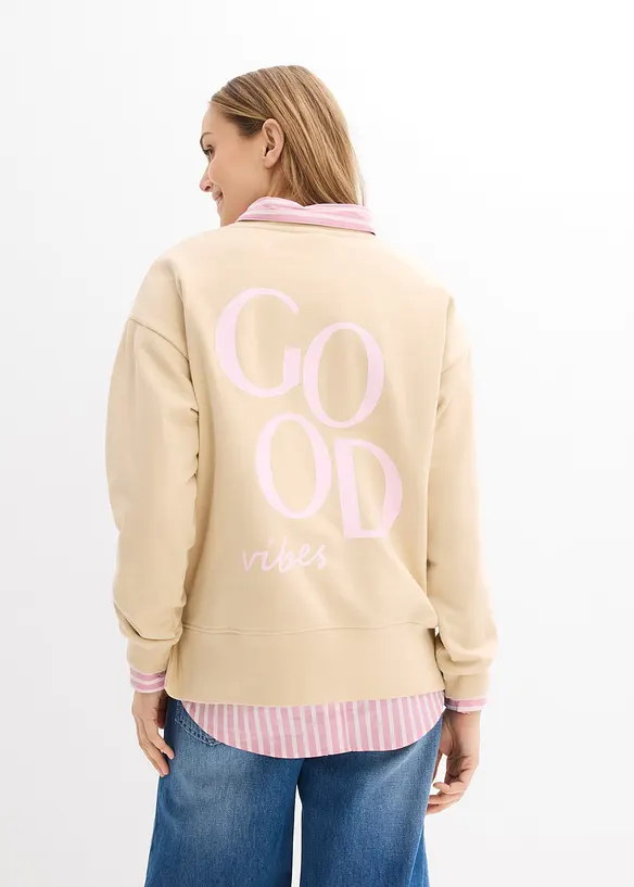 Oversizesweatshirt i ekologisk bomull, bonprix