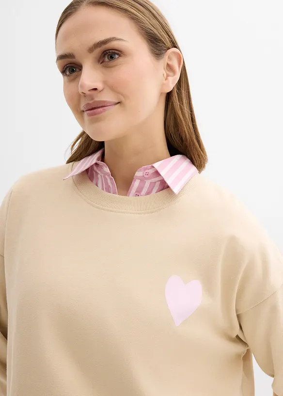 Oversizesweatshirt i ekologisk bomull, bonprix