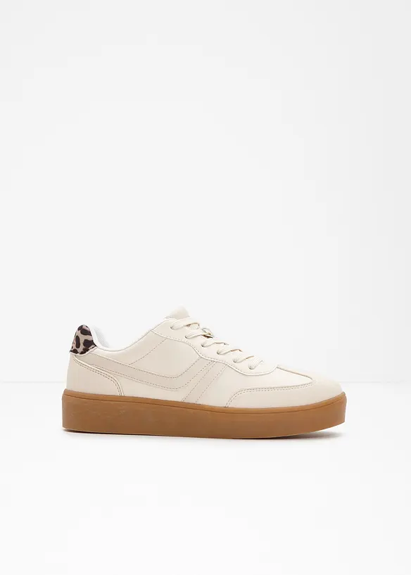 Sneakers med plat&aring;sula och retrolook, bonprix