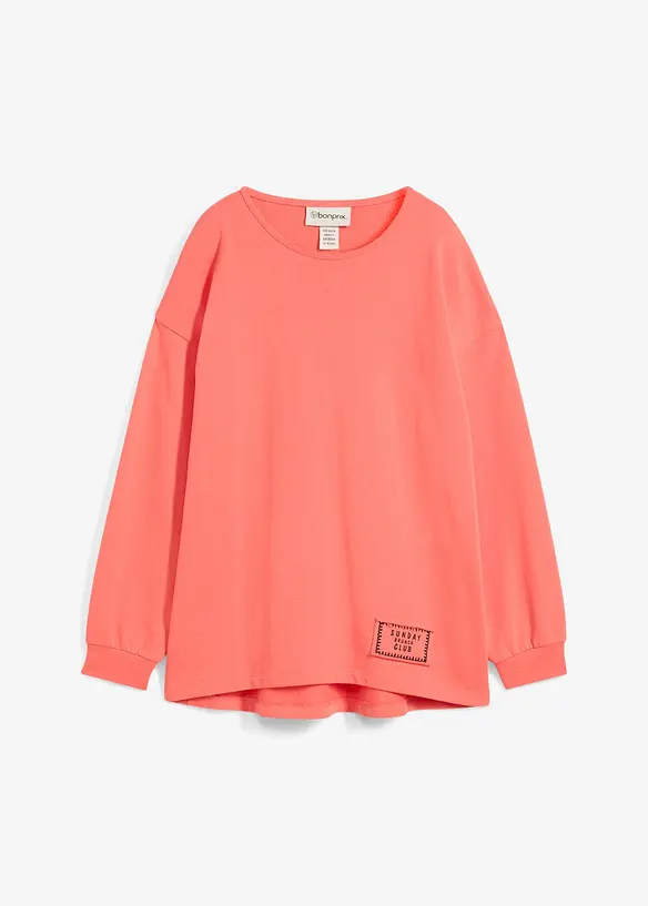 Sweatshirt i bomullsmix som &auml;r l&auml;ngre bak &auml;n fram, bonprix