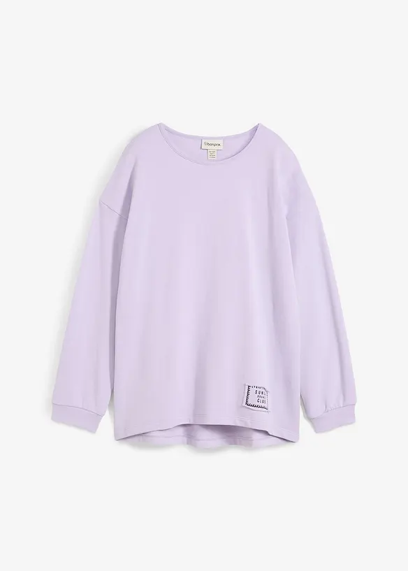 Sweatshirt i bomullsmix som &auml;r l&auml;ngre bak &auml;n fram, bonprix