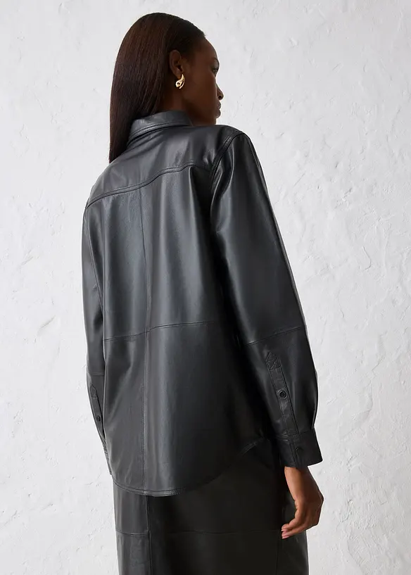 Skinnskjorta i lammnappa, bonprix