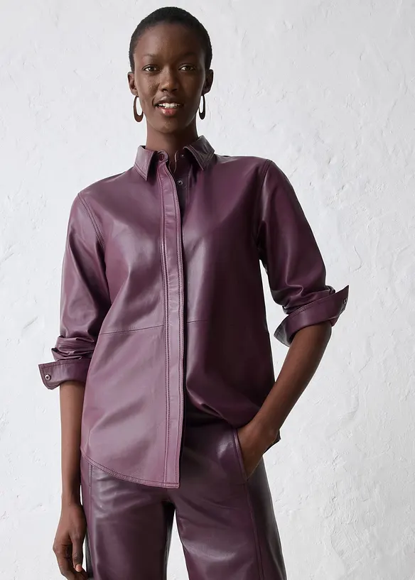 Skinnskjorta i lammnappa, bonprix