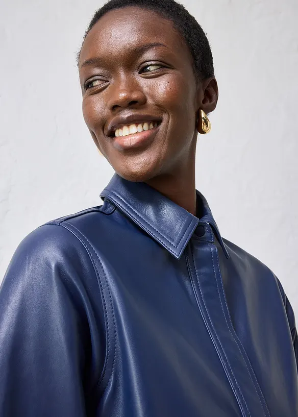 Skinnskjorta i lammnappa, bonprix