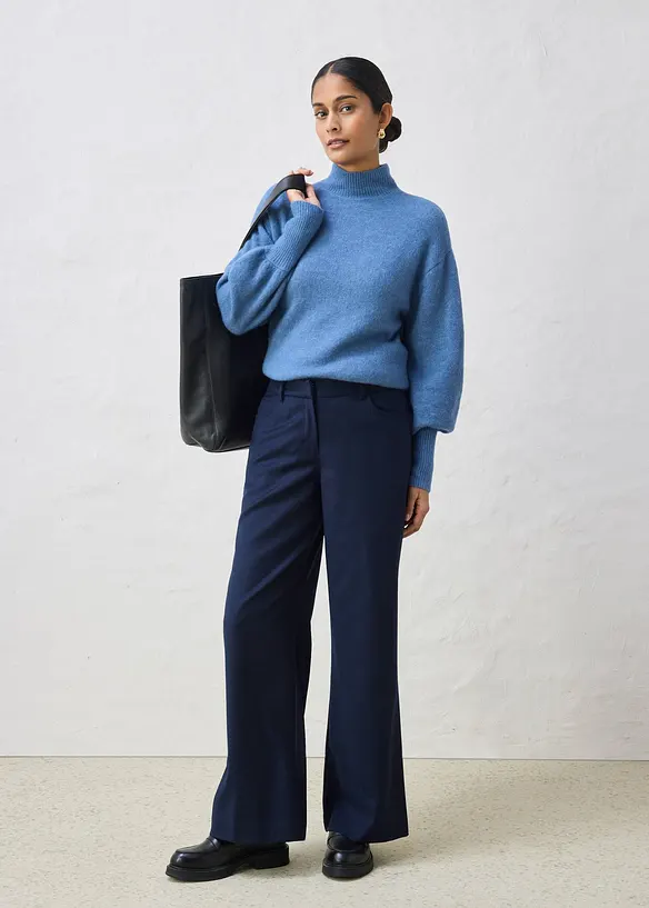 Byxa av ylleblandning i femficksmodell, bonprix