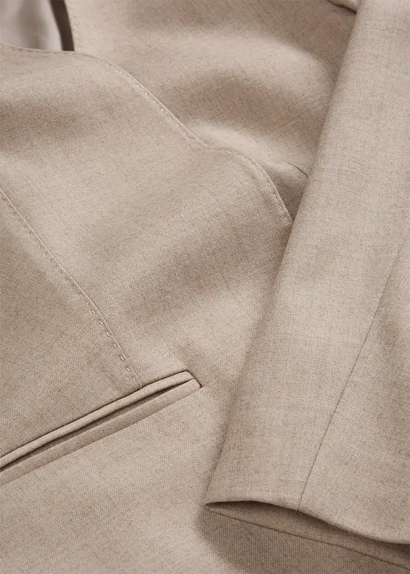 Kavaj utan krage i mjuk ylleblandning, bonprix