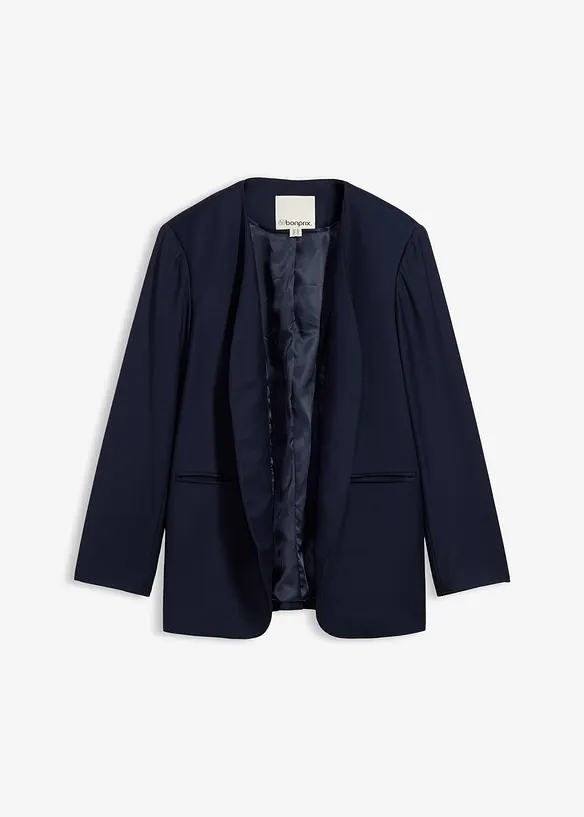 Kavaj utan krage i mjuk ylleblandning, bonprix