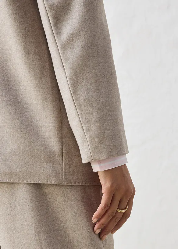 Kavaj utan krage i mjuk ylleblandning, bonprix