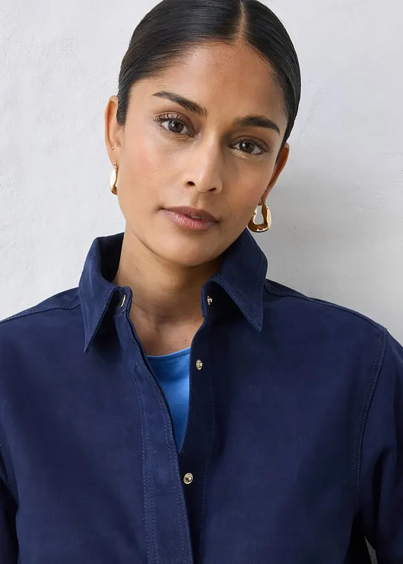 Skjorta i mockaskinn, bonprix