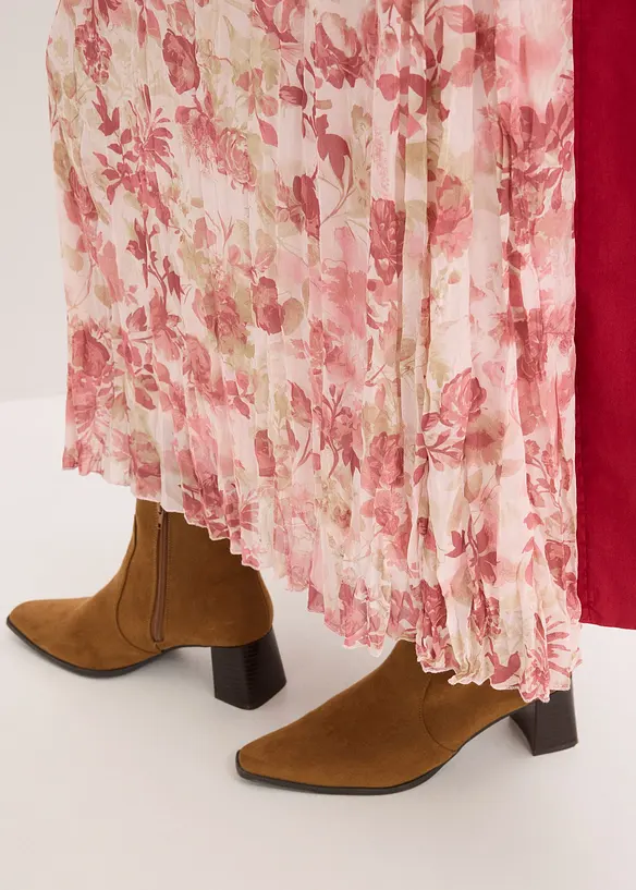 Chiffongkjol med krinklade effekter, bonprix