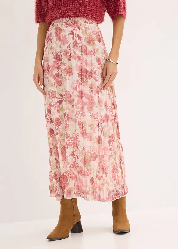 Chiffongkjol med krinklade effekter, bonprix