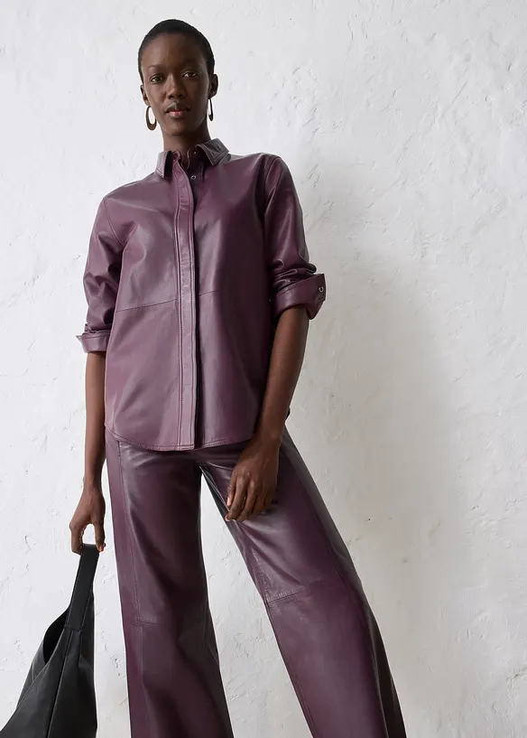 Skinnskjorta i lammnappa, bonprix