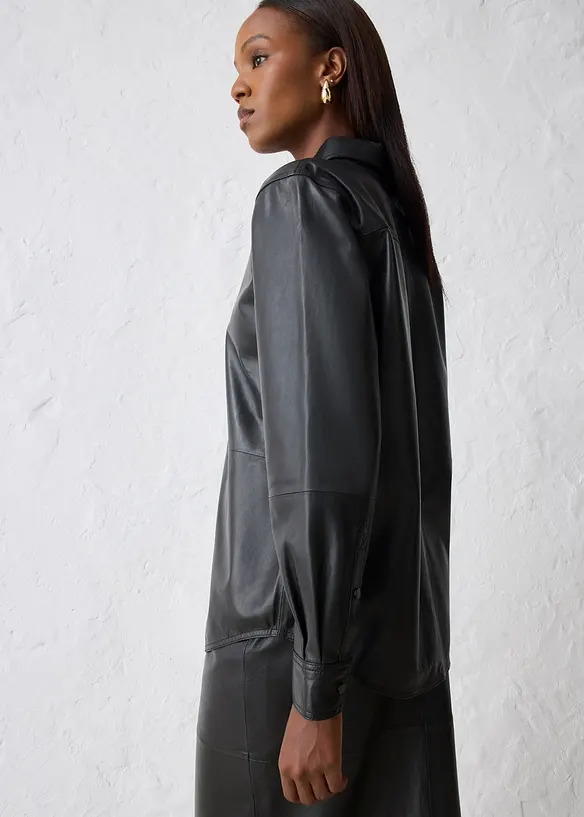 Skinnskjorta i lammnappa, bonprix