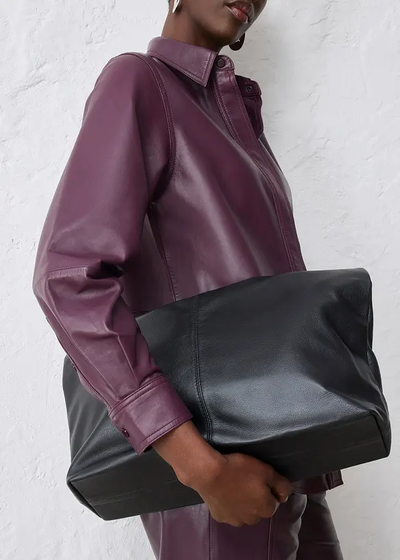 Skinnskjorta i lammnappa, bonprix