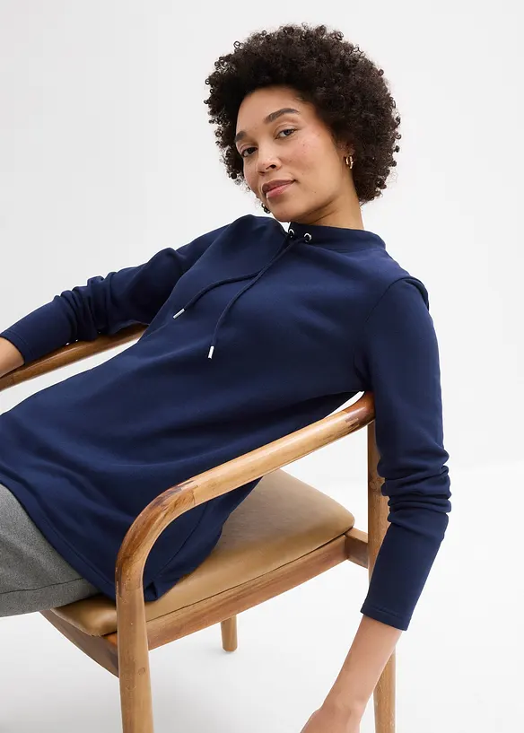 Sweatshirt med slits, bonprix