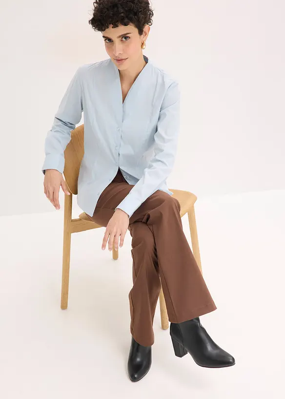 Poplinblus med st&aring;krage, bonprix