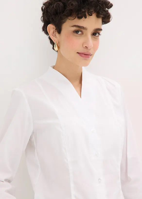 Poplinblus med st&aring;krage, bonprix