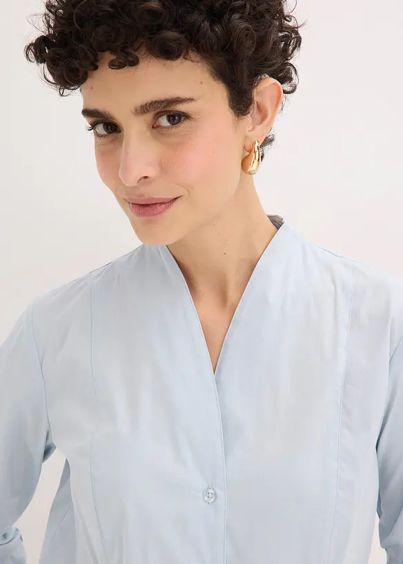 Poplinblus med st&aring;krage, bonprix