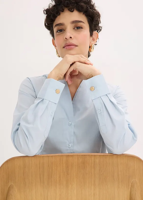 Poplinblus med st&aring;krage, bonprix