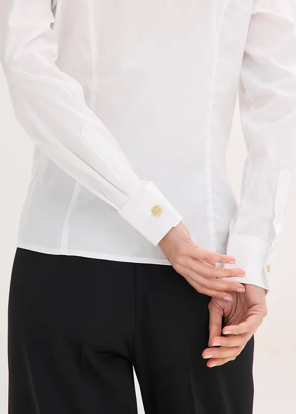 Poplinblus med st&aring;krage, bonprix