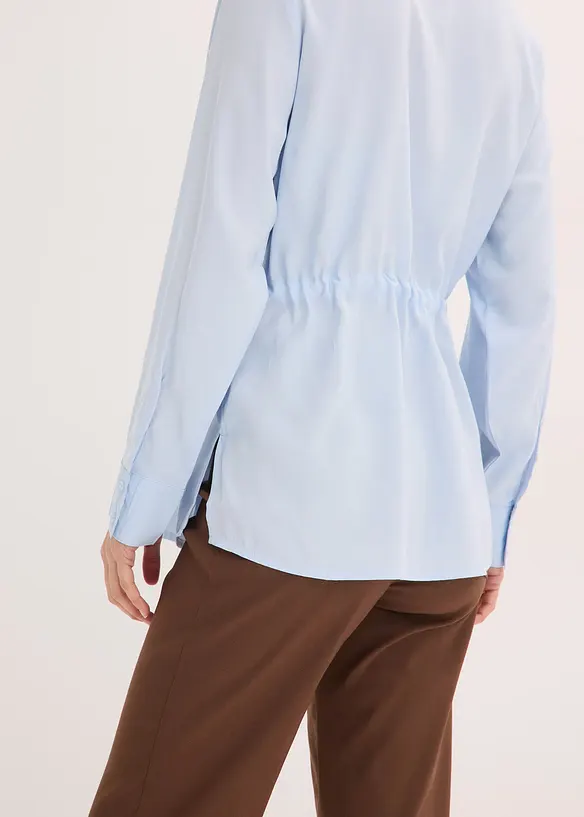 Poplinblus med lagda veck, bonprix