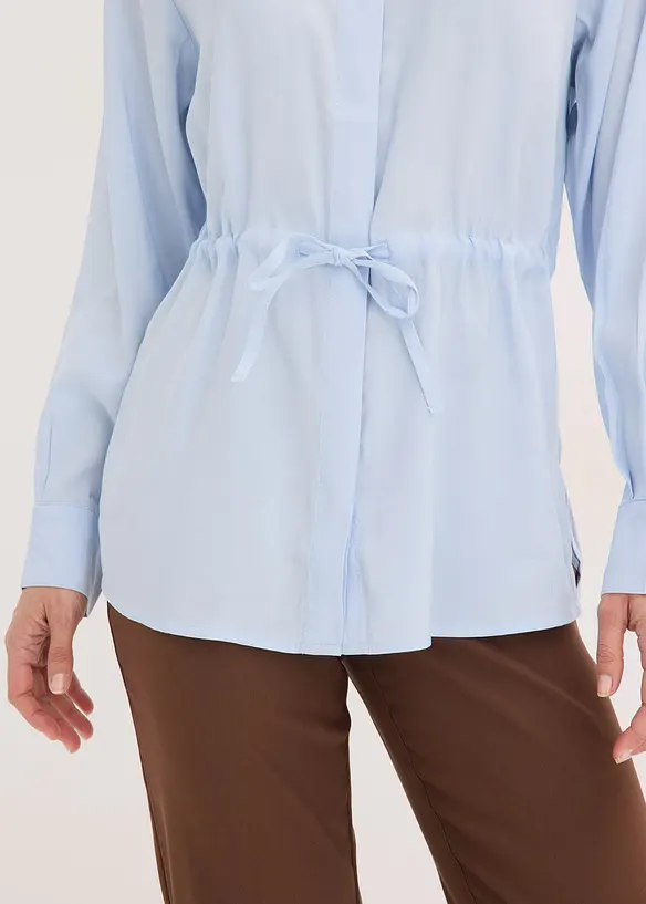 Poplinblus med lagda veck, bonprix