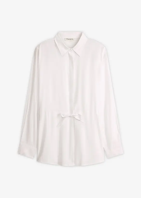 Poplinblus med lagda veck, bonprix