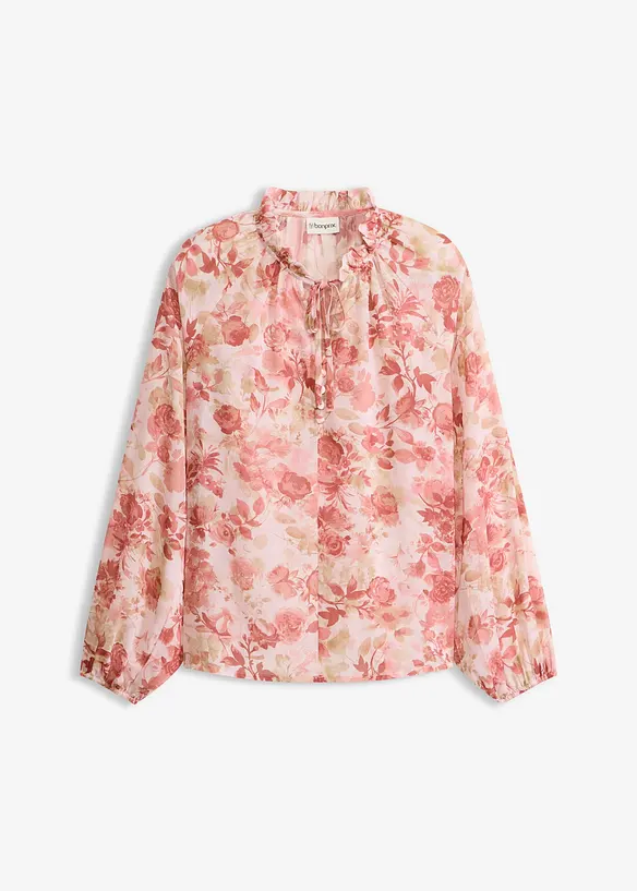 Chiffongtunika med knytband, bonprix