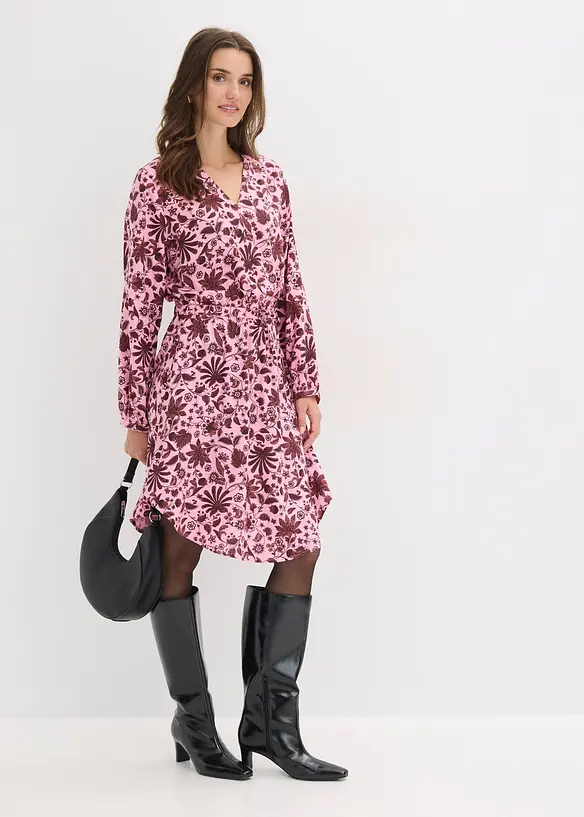 Mellanl&aring;ng kl&auml;nning i f&ouml;ljsam viskos, bonprix