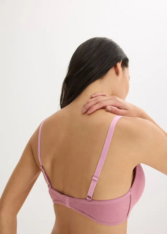 Push up-BH utan bygel, med bomull (2-pack), bonprix