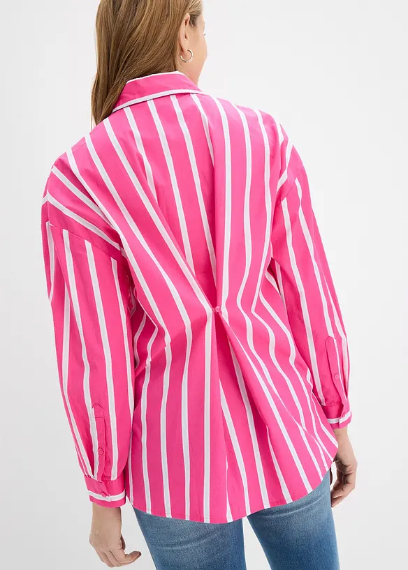 Skjortblus i bomullspoplin, bonprix