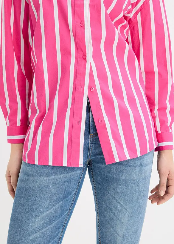 Skjortblus i bomullspoplin, bonprix