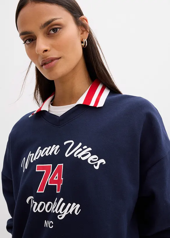 Oversizesweatshirt i ekologisk bomull, bonprix