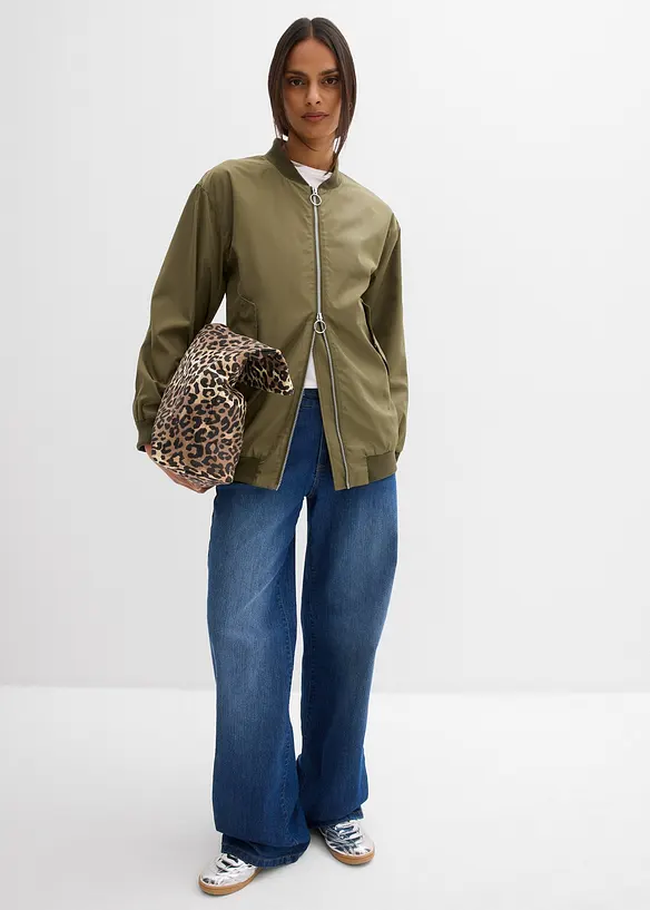 Vid pilotjacka med leopardm&ouml;nstrat foder, bonprix