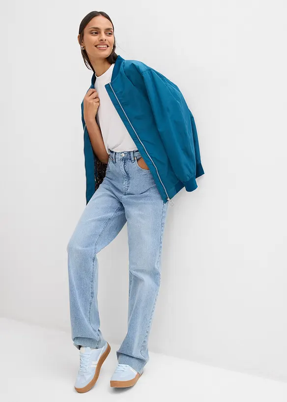 Vid pilotjacka med leopardm&ouml;nstrat foder, bonprix