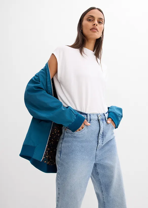 Vid pilotjacka med leopardm&ouml;nstrat foder, bonprix